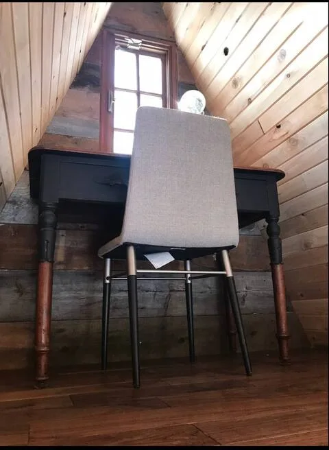 Writing desk under the loft window