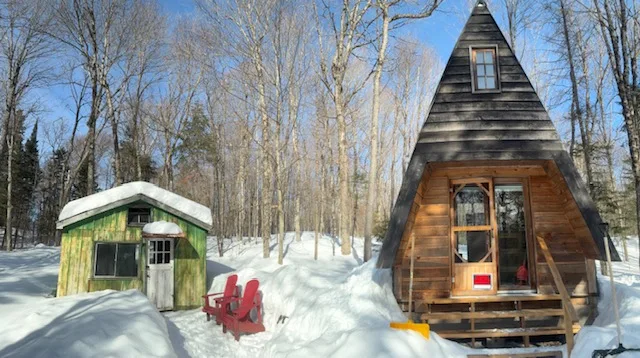 A-Frame cabin view